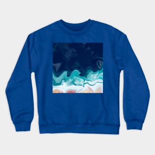 Crashing Waves digital paint pour Crewneck Sweatshirt